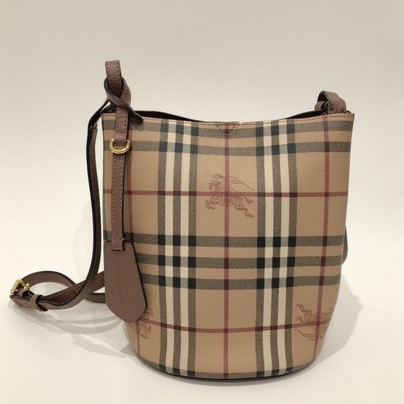 Burberry Handbags - Burberry Haymarket Check Lorne Bucket Bag